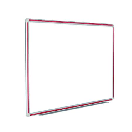 Ghent Porcelain Whiteboard, 48"x96", Red, Porcelain, 48", 96", White DFMRD48
